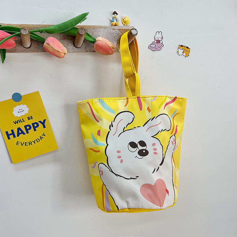 Children's Cute Canvas Bucket Portable Hand Lunch Children's Shoulder Bags