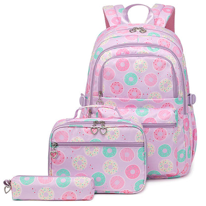 Children's Large Capacity Donut Printing Female Mother Elementary School Students' Schoolbags