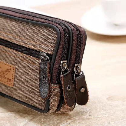 Men's Leisure Mobile Horizontal Zipper Pannier Phone Bags