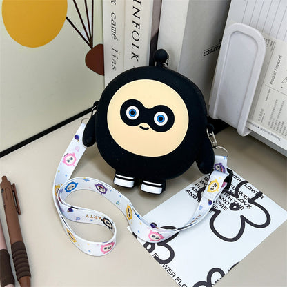 Poupée d'oeuf de dessin animé pour enfants en silicone mignon rangement porte-monnaie pour enfants