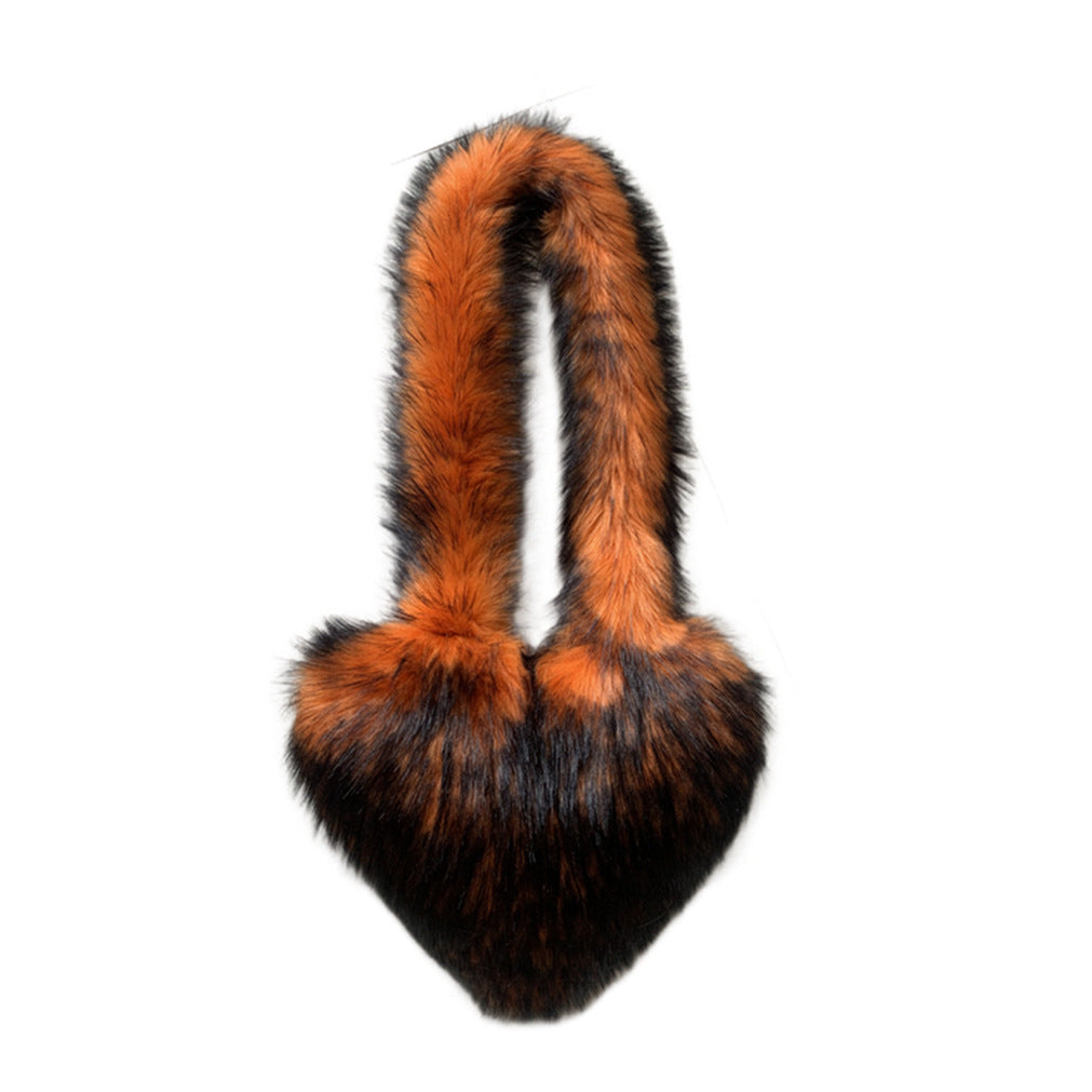 Sacs à bandoulière élégants en peluche imitation fourrure de raton laveur