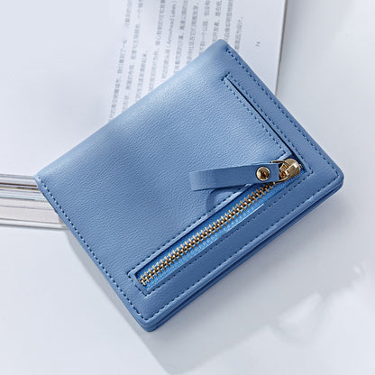 Women's Short Korean Two Fold Minimalist Multiple Ladies Wallets