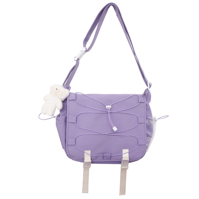 Braid Rope Transparent Solid Color Flap Crossbody Bags