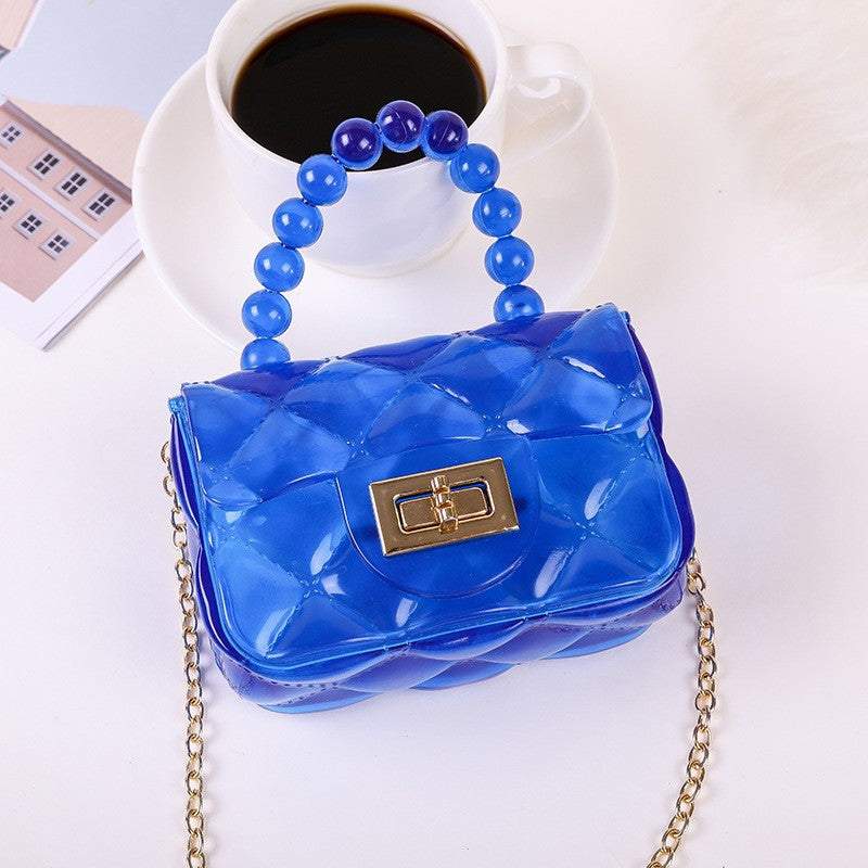 Women's Fashion Pearl Chain Portable Mini Jelly Children's Coin Purse