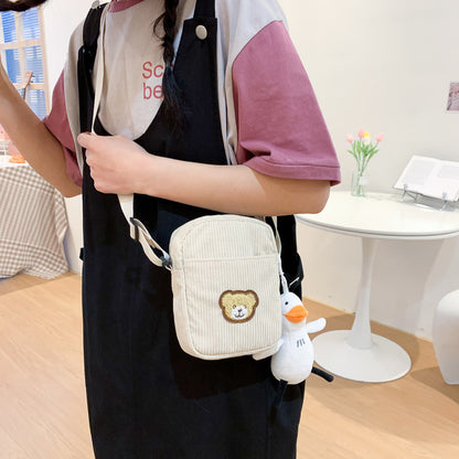 Corduroy Fashion Simple Fresh Korean Cute Little Crossbody Bags