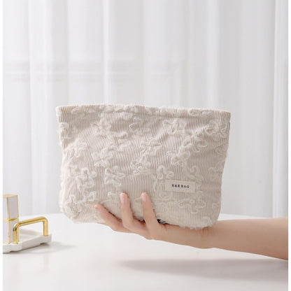 Corduroy Lace Three-dimensional Embroidery Skin Care Handbags