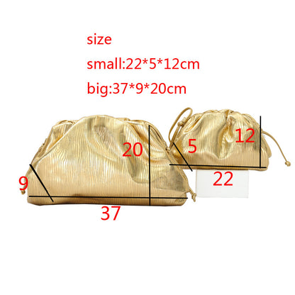 Women's Golden Cloud Large Small Size Woven Shoulder Bags