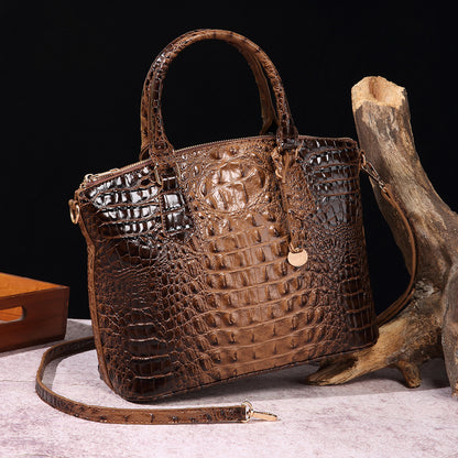 Women's For Retro Crocodile Pattern Brahmin Portable Handbags