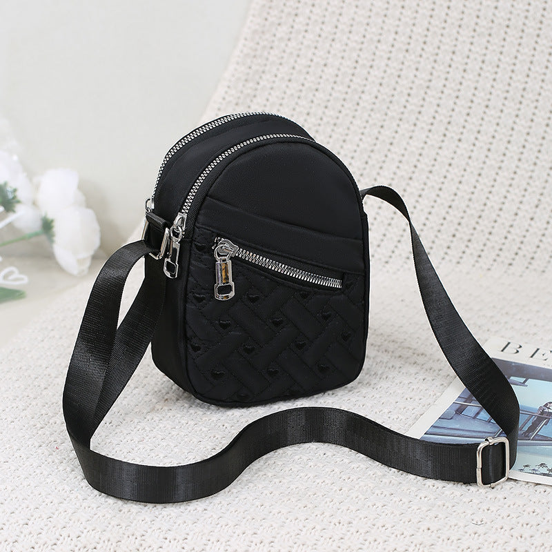 Women's Real Silk Cloth Embroidery Thread Mobile Crossbody Bags