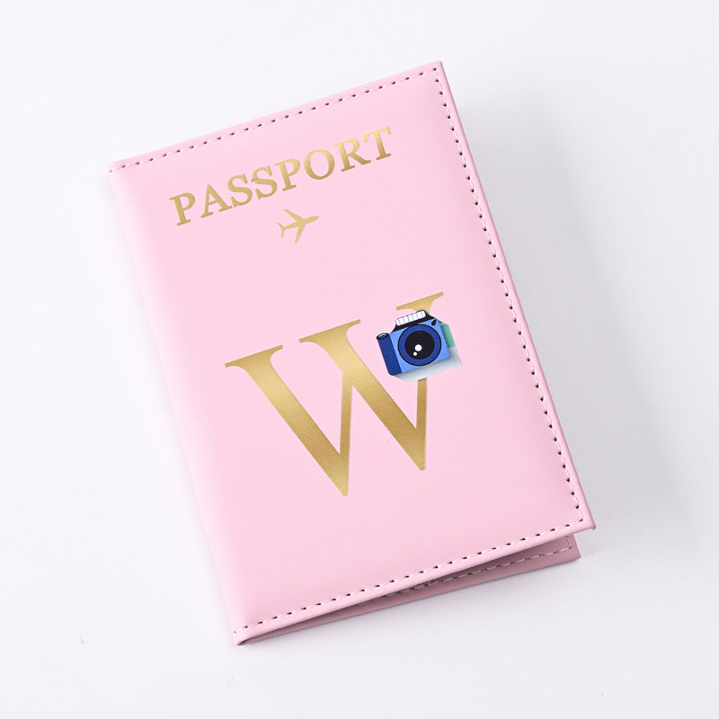 Étui pour passeport en cuir au design de lettre cool