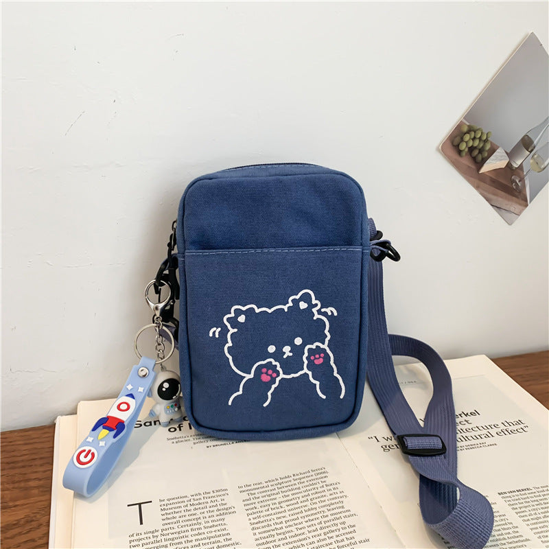 Women's Canvas Korean Style Sweet Mobile Simple Crossbody Bags