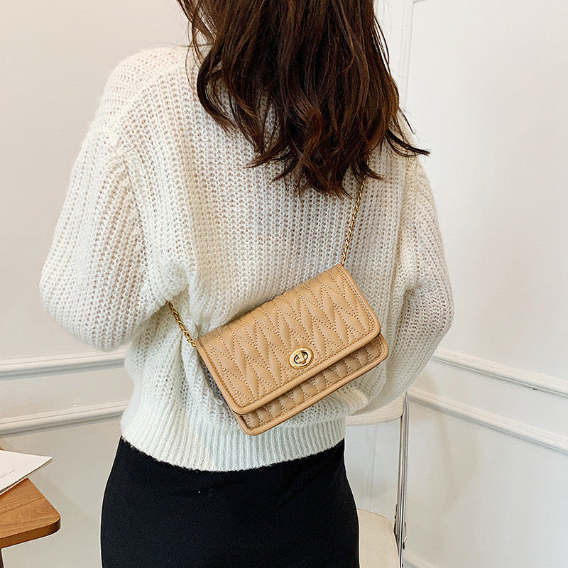 Women's Fashion Pouches Simple Textured Small Square Shoulder Bags