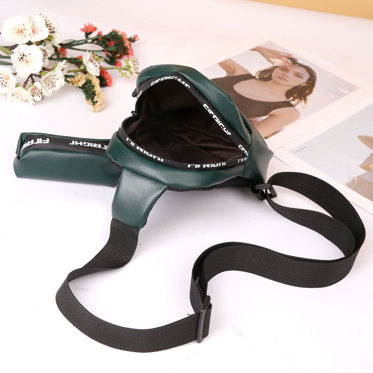 Women's Two-piece Style Letter Printing Stitching Mini Waist Packs