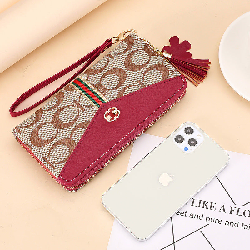 Women's Zip Clutch Long Double Layer Mobile Ladies Wallets