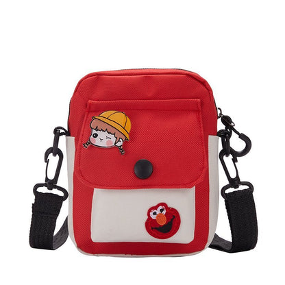 Sesame Street Female Canvas Cartoon Fresh Crossbody Bags