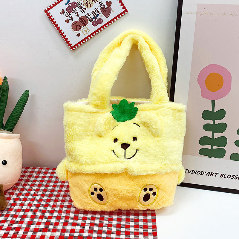 Children's Cute Big Ear Dog Furry Hand Children's Shoulder Bags