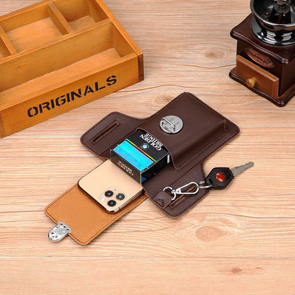 Men's Site Work Leather Can Hold Cigarette Hanging Phone Bags