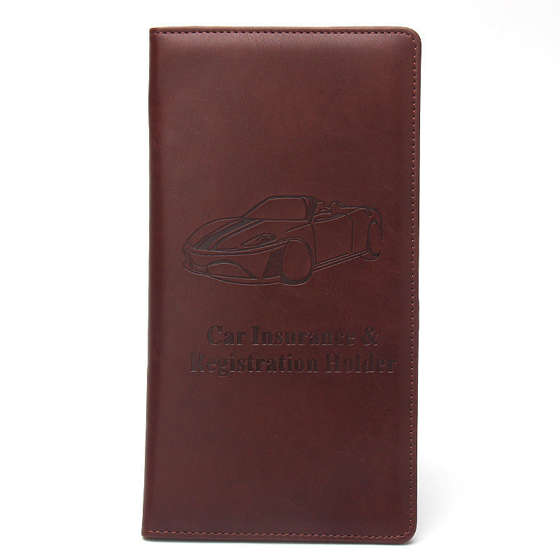 Pochette de protection pour permis de conduire en cuir avec motif pour carte d'assurance automobile