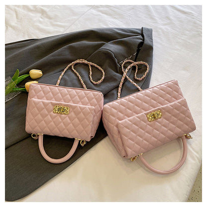 Women's Exquisite Texture Rhombus Embroidery Line Small Handbags