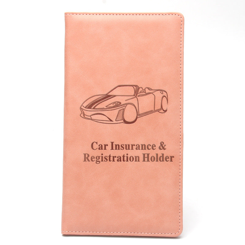 Pochette de protection pour permis de conduire en cuir avec motif pour carte d'assurance automobile