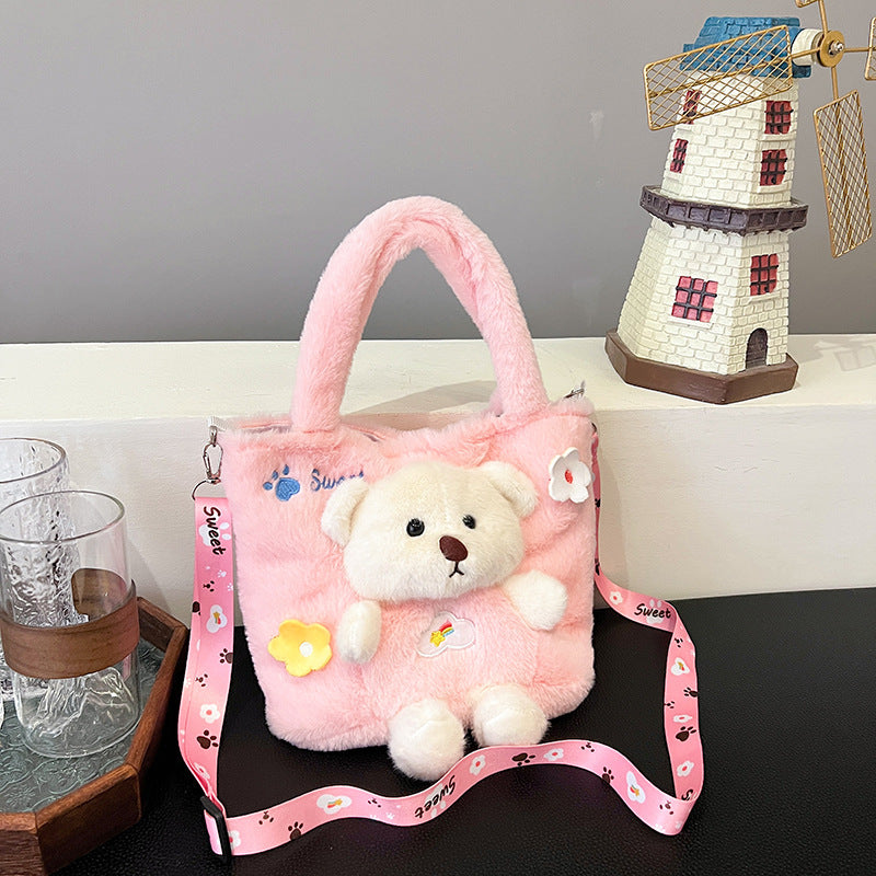 Children's Plush Bear Doll Versatile Boys Fashion Children's Shoulder Bags