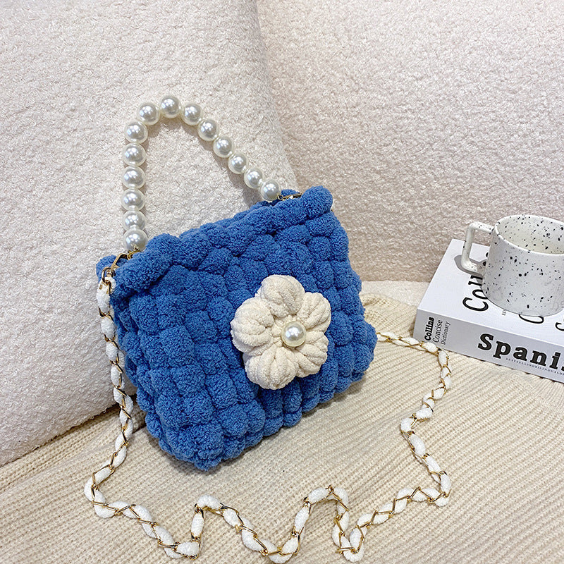 Hand-woven Cream Puff Floral Material For Bags