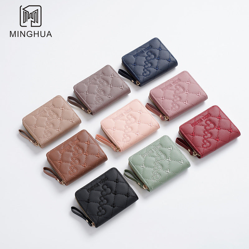 Women's Beautiful Pouch Zipper Mini Short Ladies Wallets