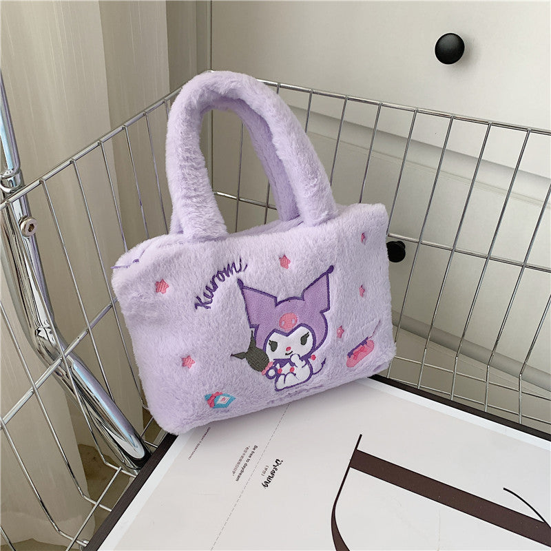 Women's Plush Clow Make-up Cute Birthday Gift Crossbody Bags