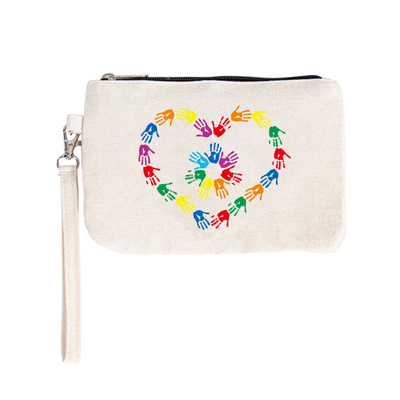 Canvas Printing Hand Portable Mobile Zipper Purses