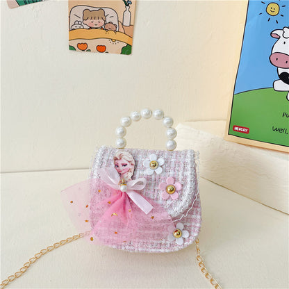 Children's Cute Small Woolen Fashionable Princess National Children's Shoulder Bags