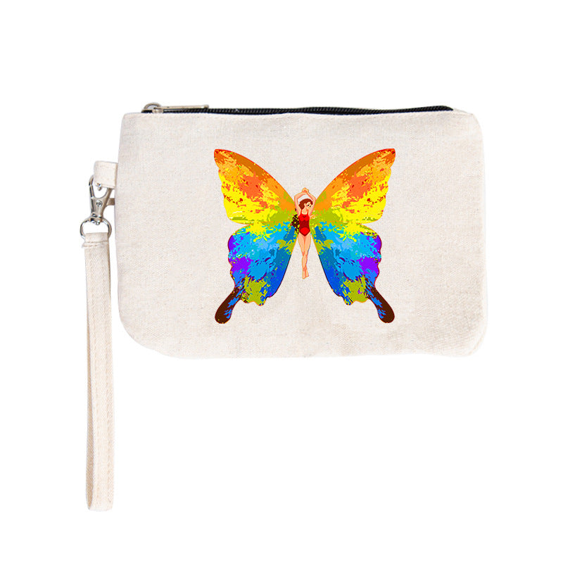 Canvas Printing Hand Portable Mobile Zipper Purses