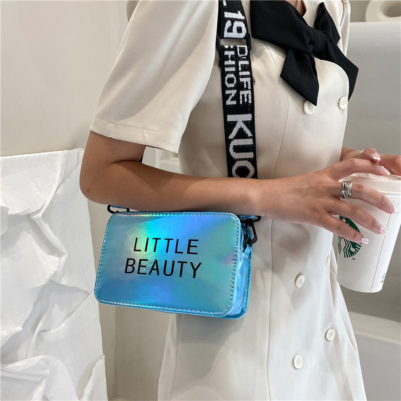 Women's Korean Printed Letter Fashion Laser Small Shoulder Bags