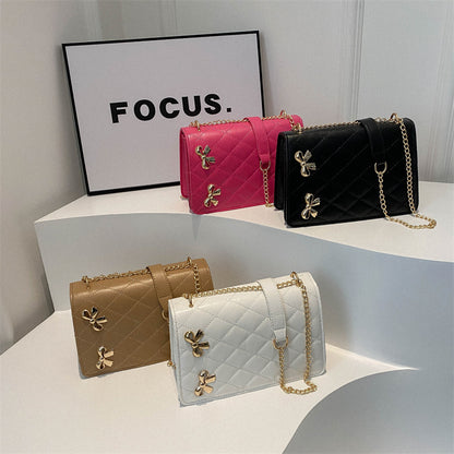 Women's Winter Small Square Simple Temperament Trendy Solid Crossbody Bags