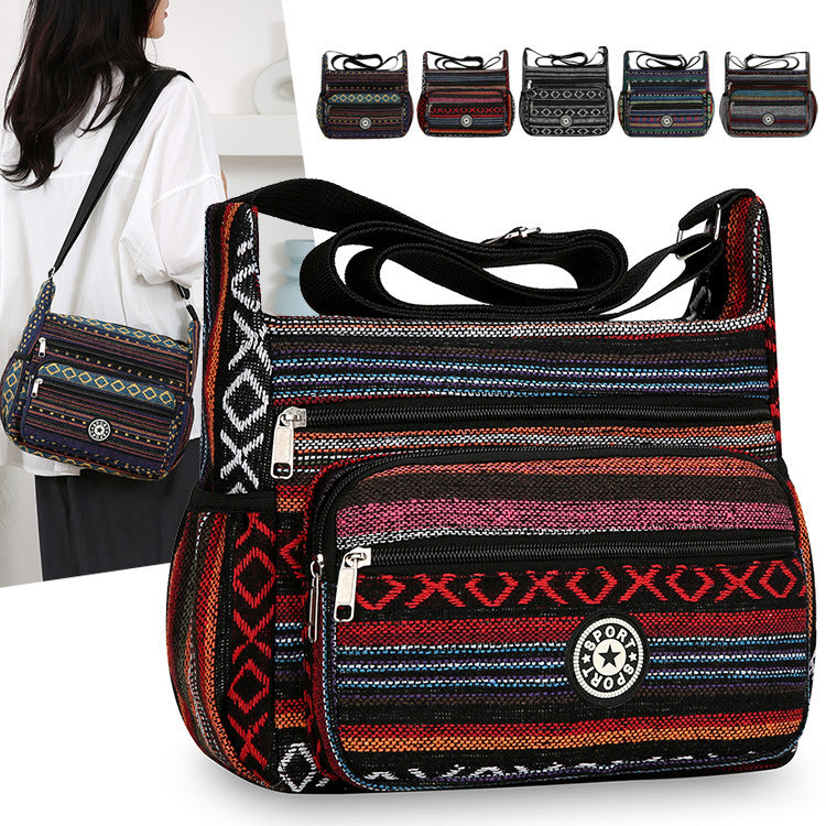 Women's Korean Woven Flower Ethnic Style Stall Backpacks