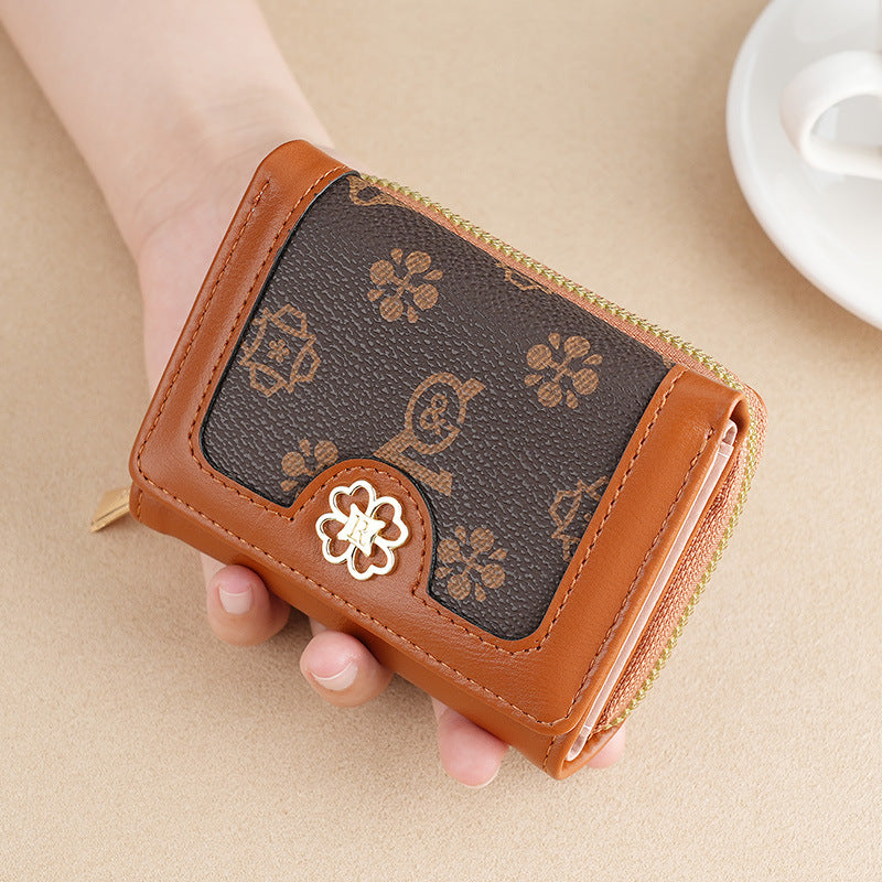 Women's Short Tri Fold Versatile Classic Presbyopic Ladies Wallets