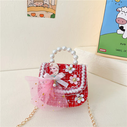 Children's Cute Small Woolen Fashionable Princess National Children's Shoulder Bags