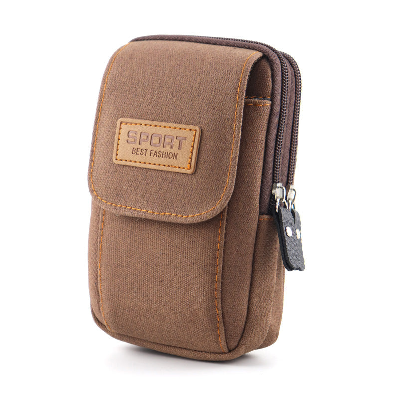 Men's Comfortable Mobile Cell Canvas Pannier Phone Bags