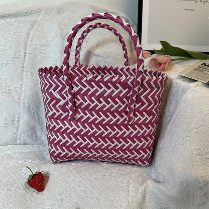 Women's Twill Hand-woven Woven Large Capacity Hand Handbags