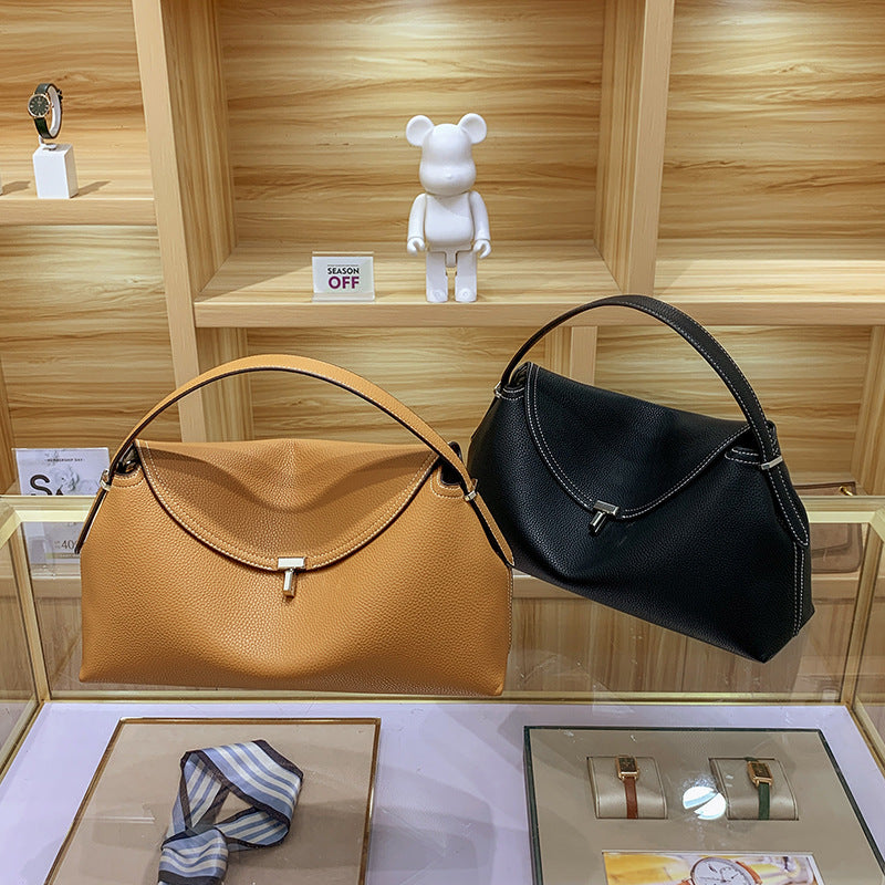 Women's Simple Commute Grain Surface Shape Flap Handbags