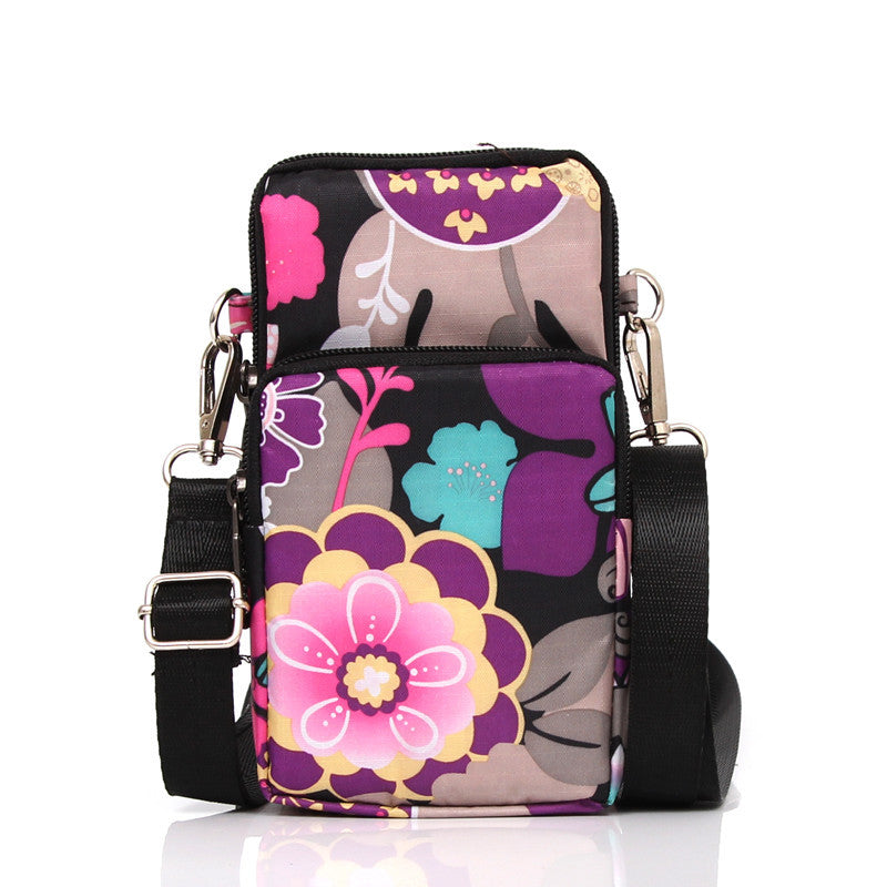 Korean Style Printed Nylon Mini Mobile Phone Bags