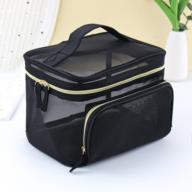 Capacity Mesh Transparent Good-looking Wash Portable Cosmetic Bags