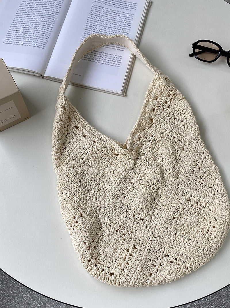 Weaving Hollow Simple Handmade Cotton String Shoulder Bags