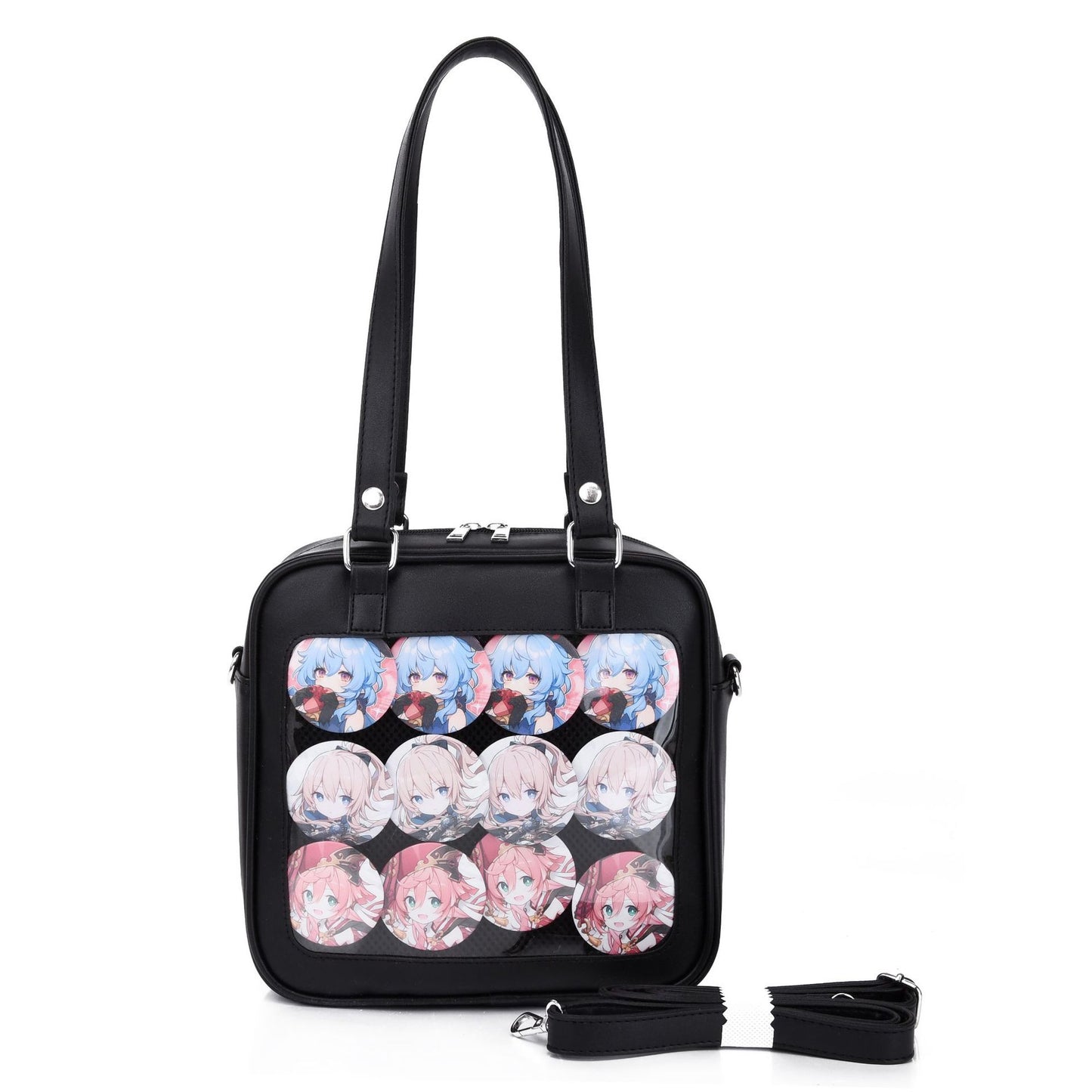 Style Uniform Square Cartoon Portable Transparent Shoulder Bags