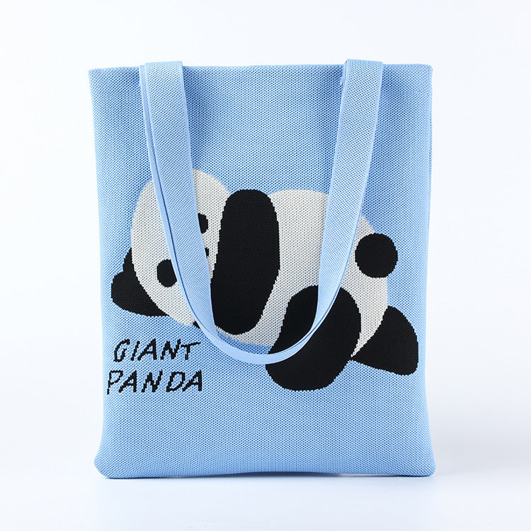 Sac fourre-tout en tricot tendance pour femme en forme de panda pour sacs à bandoulière