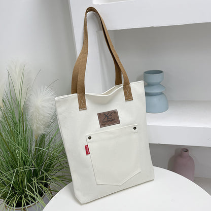 Textured Denim Canvas Female Class Commuting Handbags