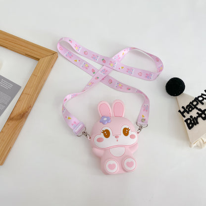 Cute Rabbit Cartoon Strawberry Bear Silicone Purses