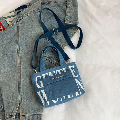 Fashion Mini Zipper Canvas Classic Letter Shoulder Bags