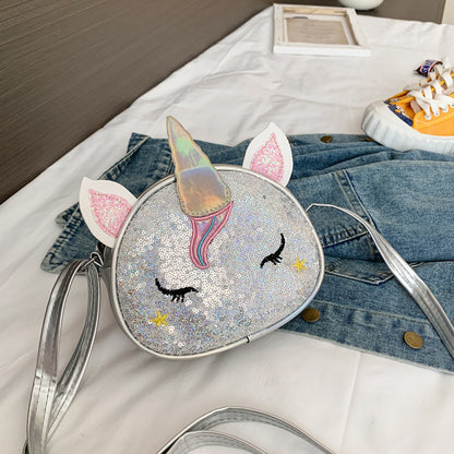 Children's Colorful Shiny Unicorn Cute Cartoon Stylish Children's Shoulder Bags