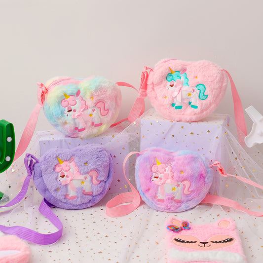 Love Unicorn Cute Plush Little Cartoon Children's Shoulder Bags