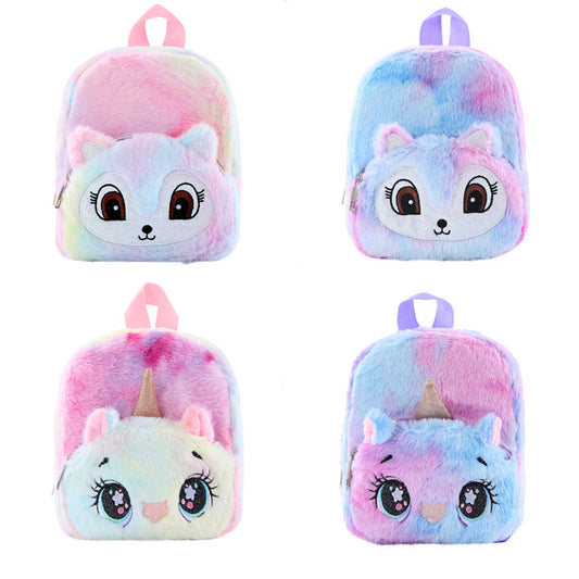 Sacs d'école pour élèves du primaire en peluche licorne pour adolescents et loisirs